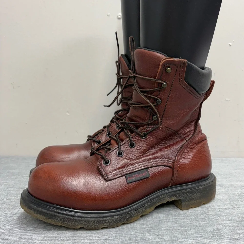Red Wing Work Boots Mens 8 D Brown 2408 Steel Toe EH Leather 8